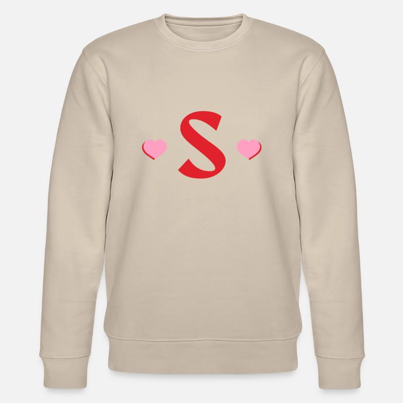 Buchstaben s rote Herzen - Stanley/Stella Unisex Bio-Sweatshirt CHANGER  - Beige