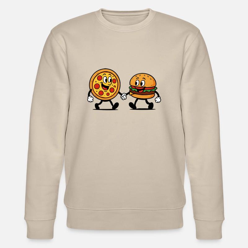 pizza burger - Stanley/Stella Unisex Bio-Sweatshirt CHANGER  - Beige