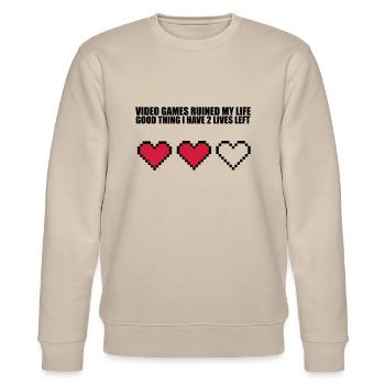 Extra Lives - Stanley/Stella Unisex Bio-Sweatshirt CHANGER  - Beige - Vorne - Nik (191cm) & Marisol (170cm)