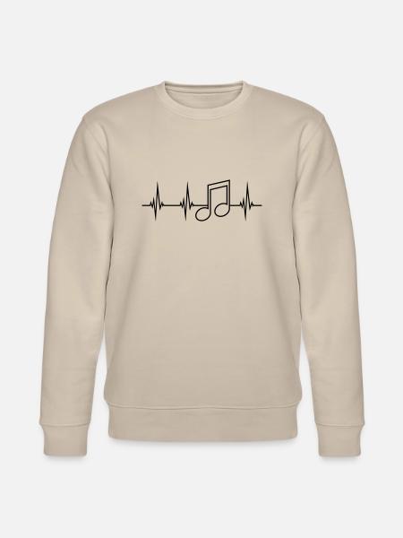 musik not frekvens hjärtslag puls tecken party m - Ekologisk sweatshirt CHANGER unisex från Stanley/Stella - beige