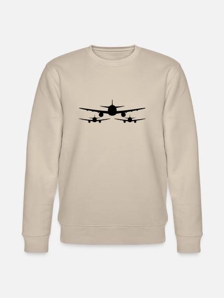 3 aviator team crew squadrons front front airplane - Stanley/Stella CHANGER Unisex Organic Sweatshirt - beige