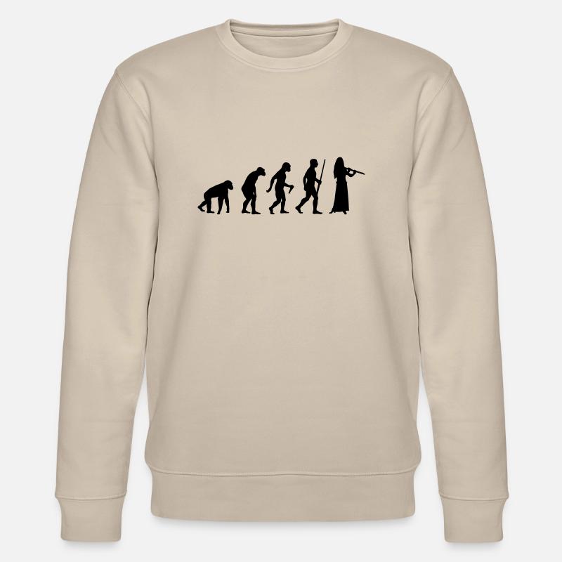 Female Flute Evolution - Stanley/Stella Unisex Bio-Sweatshirt CHANGER  - Beige