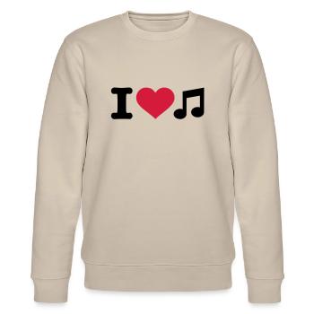 I love music - Sweat bio CHANGER Stanley/Stella Unisexe - beige - Devant - Nik (191cm) & Marisol (170cm)
