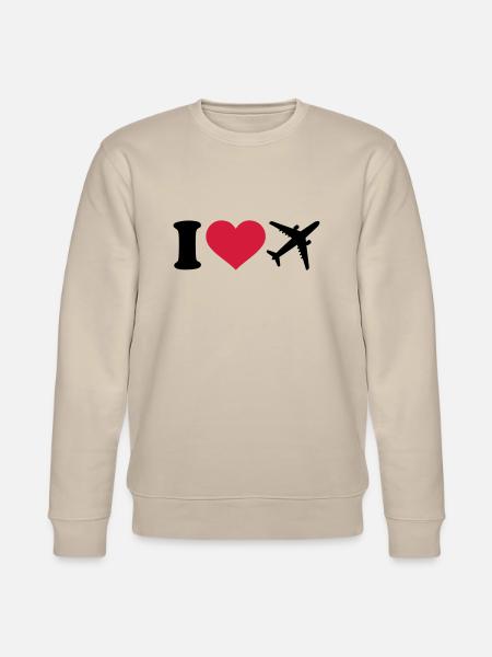 Flugzeug - Stanley/Stella Unisex Bio-Sweatshirt CHANGER  - Beige