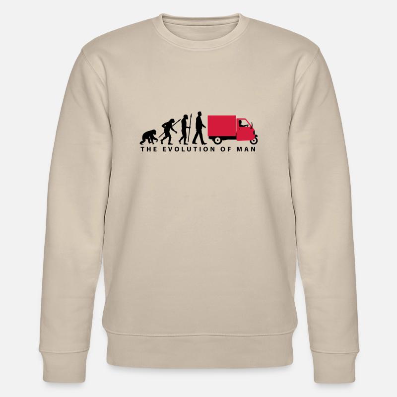 evolution_of_man_Piaggio Ape_092014_b_2c - Stanley/Stella Unisex Bio-Sweatshirt CHANGER  - Beige