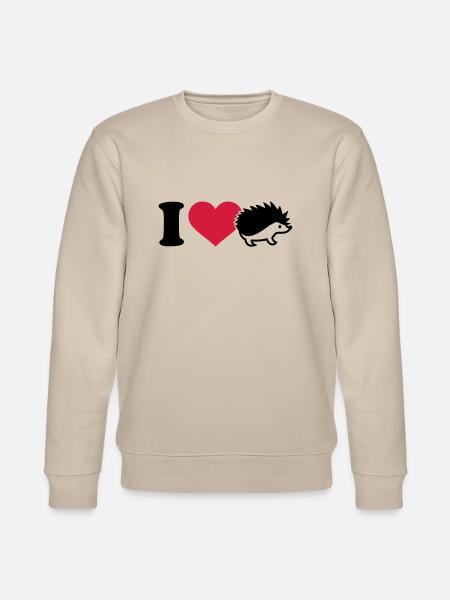 I love Hedgehog - Stanley/Stella CHANGER Unisex Organic Sweatshirt - beige