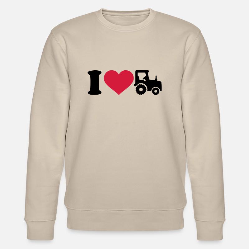 I love Tractor - Stanley/Stella CHANGER Unisex Organic Sweatshirt - beige