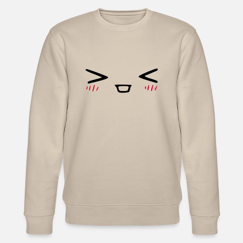 kawaii_face_7 - Stanley/Stella Unisex Bio-Sweatshirt CHANGER  - Beige
