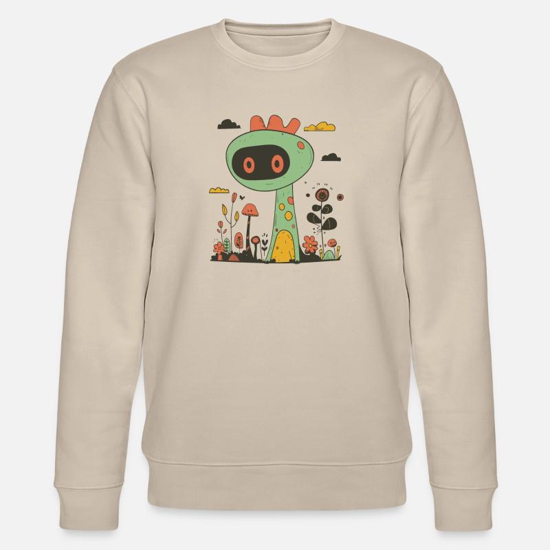 Max der Dinorannus - Stanley/Stella Unisex Bio-Sweatshirt CHANGER  - Beige