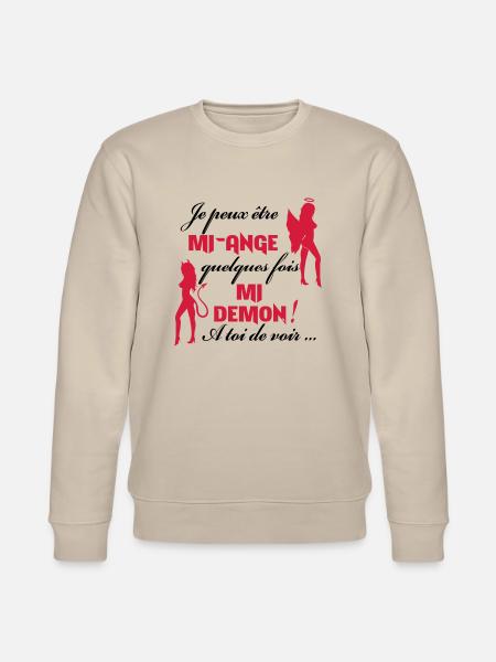 Mi-ange Mi-demon - Sweat bio CHANGER Stanley/Stella Unisexe - beige