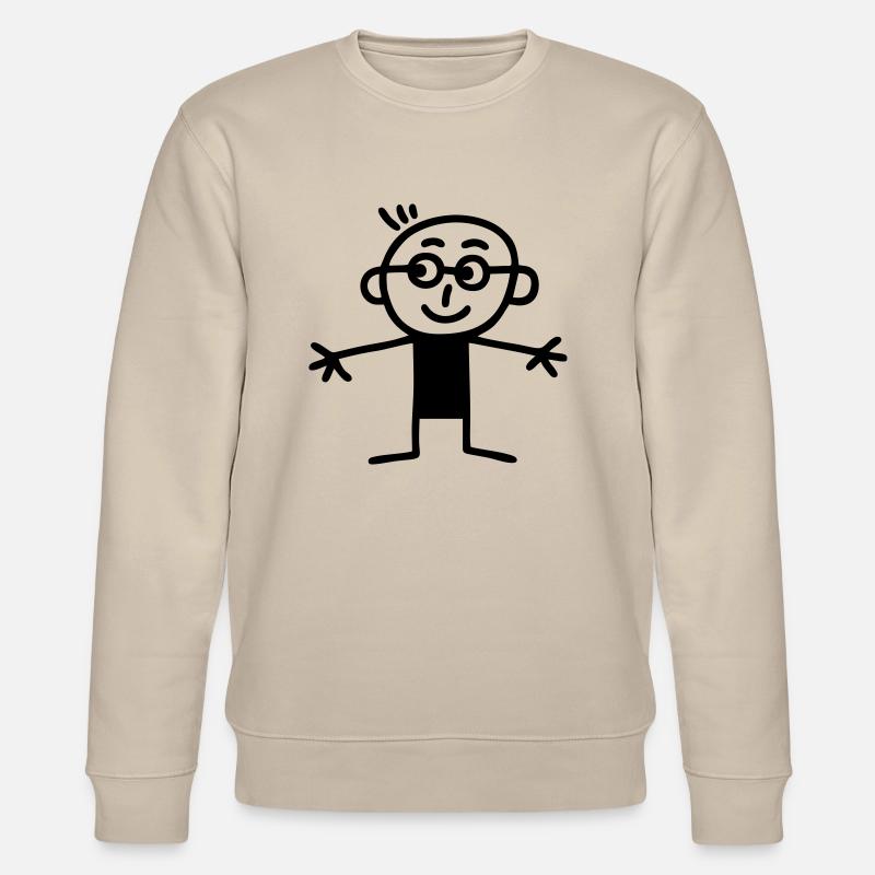Männchen mit Brille - Stanley/Stella Unisex Bio-Sweatshirt CHANGER  - Beige