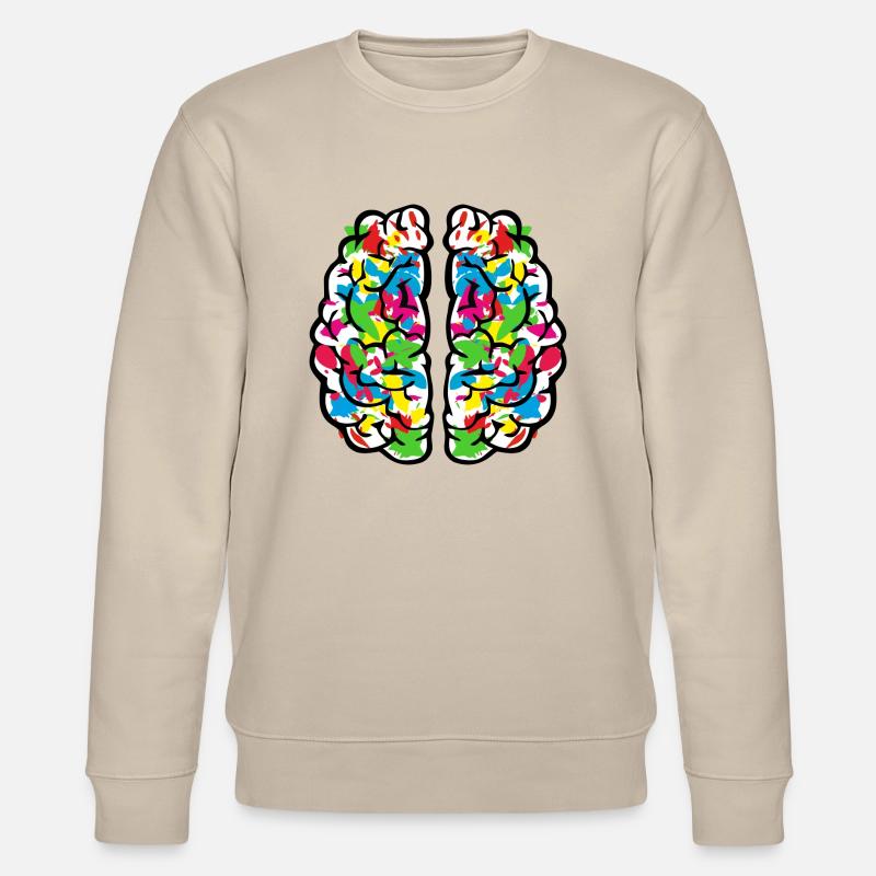 Creative colourful brain - Sweat bio CHANGER Stanley/Stella Unisexe - beige