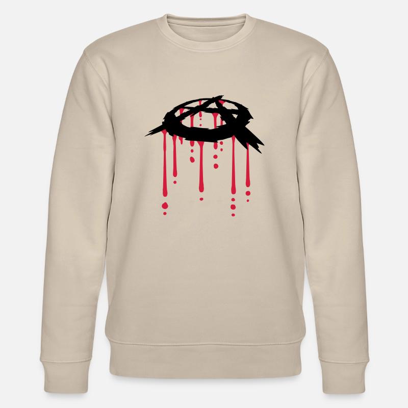 symbole d'anarchie goutte de sang - Sweat bio CHANGER Stanley/Stella Unisexe - beige