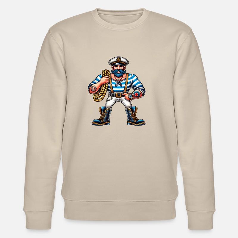 Matrose Seemann Comic - Stanley/Stella Unisex Bio-Sweatshirt CHANGER  - Beige