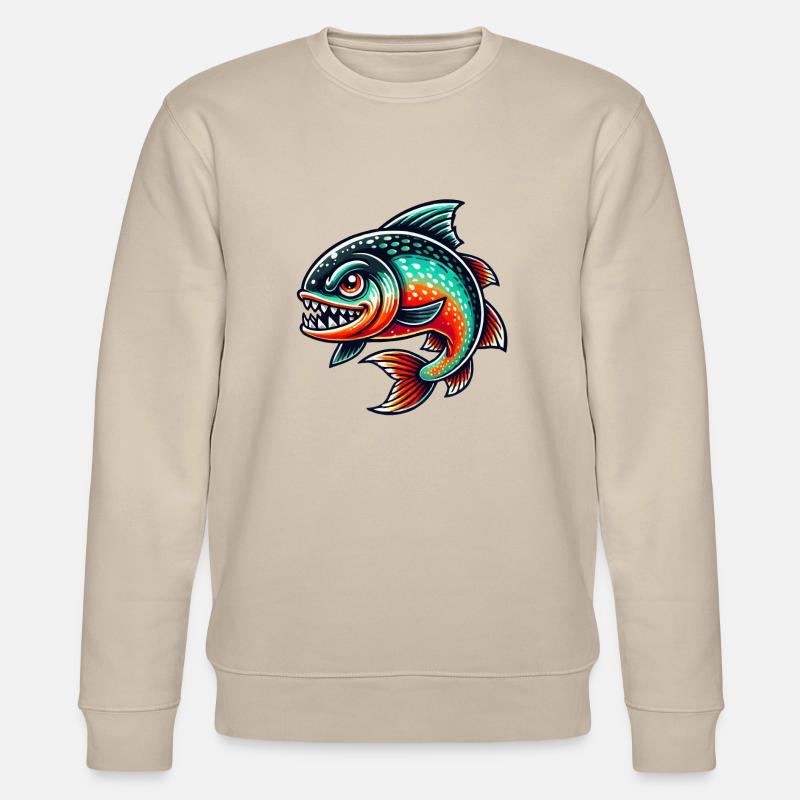 piranha comic - Stanley/Stella Unisex Bio-Sweatshirt CHANGER  - Beige