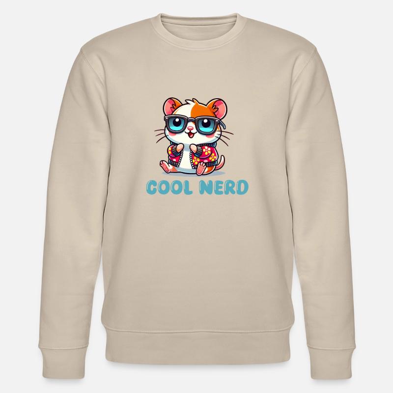 hamster comic cool nerd - Stanley/Stella CHANGER Unisex Organic Sweatshirt - beige