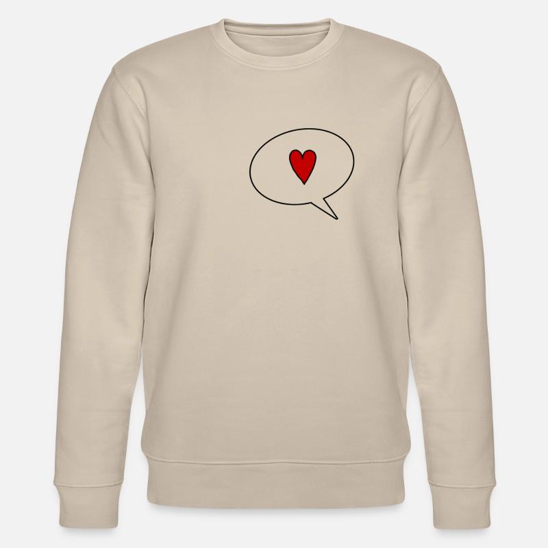 Speechbubble with Heart - Stanley/Stella Unisex Bio-Sweatshirt CHANGER  - Beige