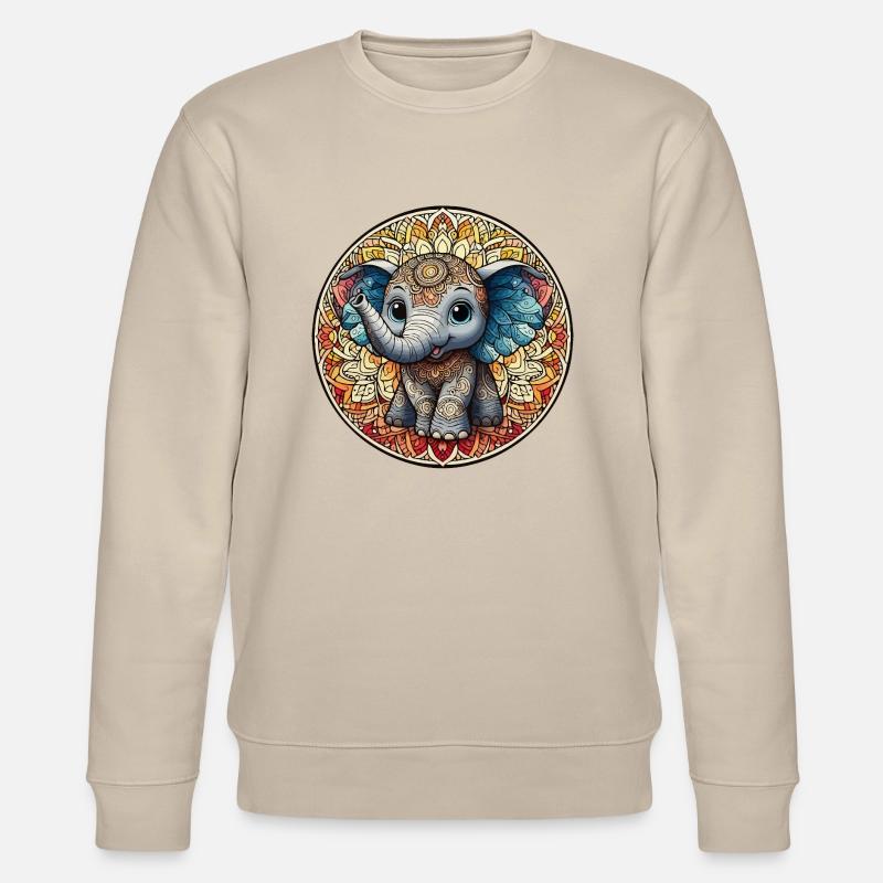 Indisches Mantra Elefant junior - Stanley/Stella Unisex Bio-Sweatshirt CHANGER  - Beige