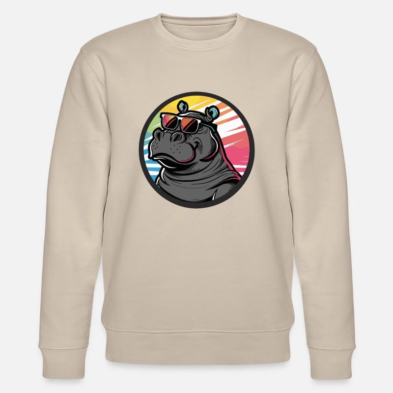 Nilpferd Cool Comic - Stanley/Stella Unisex Bio-Sweatshirt CHANGER  - Beige