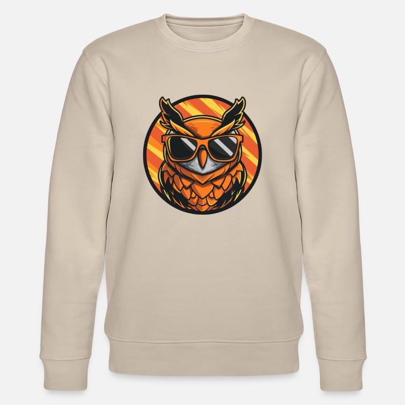 Eule Comic Cool - Stanley/Stella Unisex Bio-Sweatshirt CHANGER  - Beige