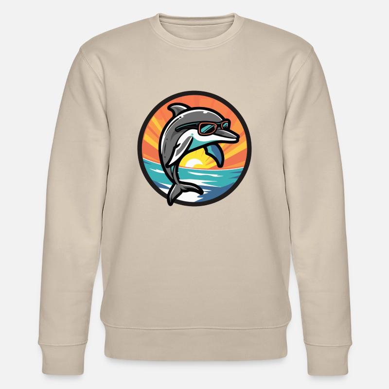 Delfin Cool Comic - Stanley/Stella Unisex Bio-Sweatshirt CHANGER  - Beige