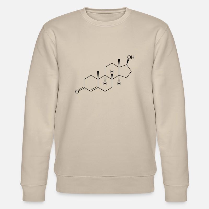 Testosterone - structural chemical formula - Stanley/Stella CHANGER Unisex Organic Sweatshirt - beige