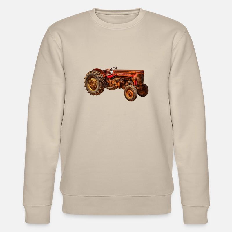roter Traktor Oldtimer - Stanley/Stella Unisex Bio-Sweatshirt CHANGER  - Beige