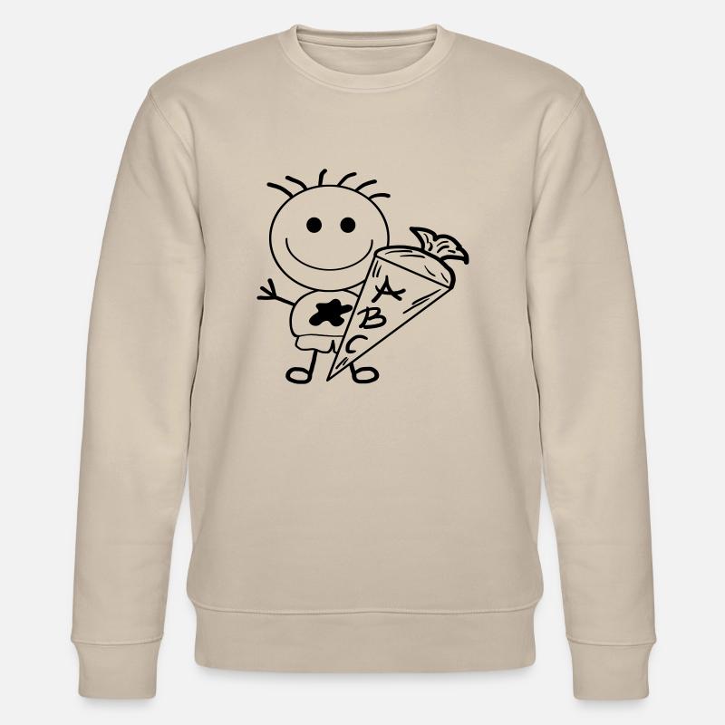 Schulkind Strichmännchen - Stanley/Stella Unisex Bio-Sweatshirt CHANGER  - Beige