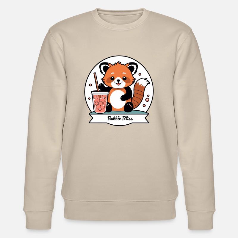Red Panda Bubble Tea - Stanley/Stella Unisex Bio-Sweatshirt CHANGER  - Beige