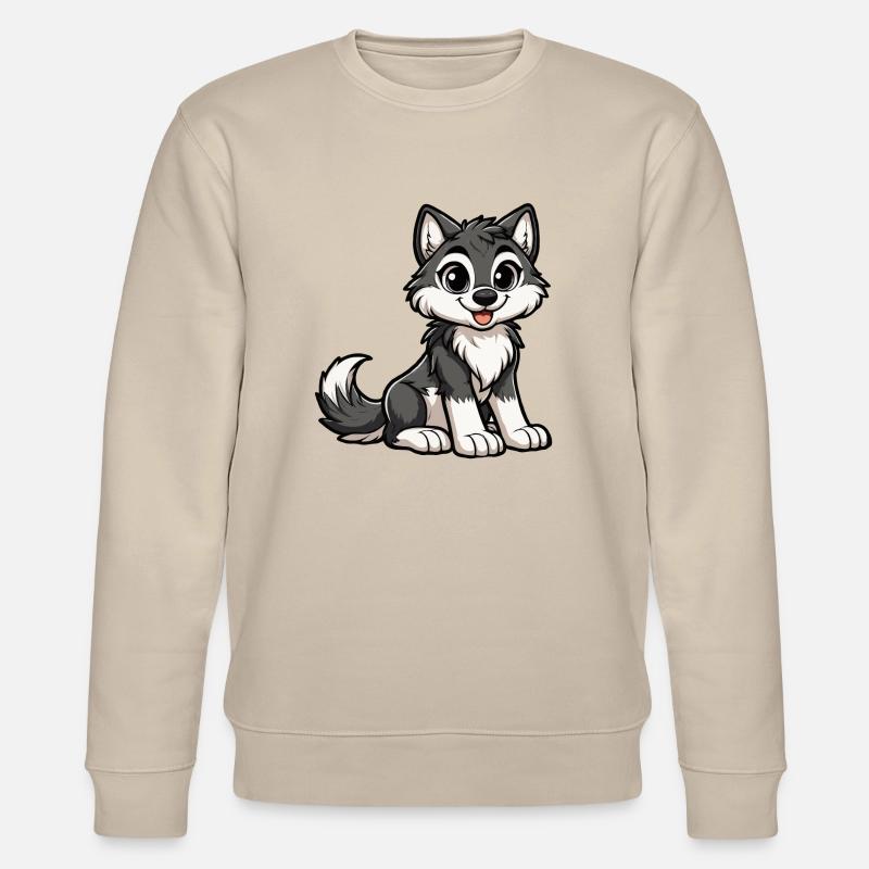 Mädchen-Wolf - Stanley/Stella Unisex Bio-Sweatshirt CHANGER  - Beige