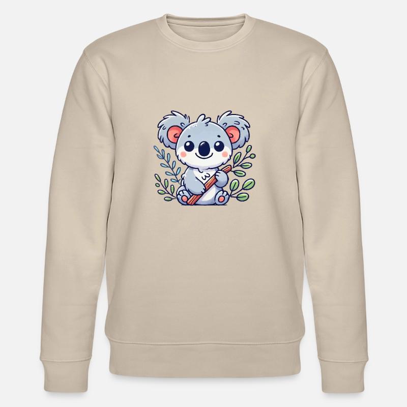 Koalabär Comic - Stanley/Stella Unisex Bio-Sweatshirt CHANGER  - Beige