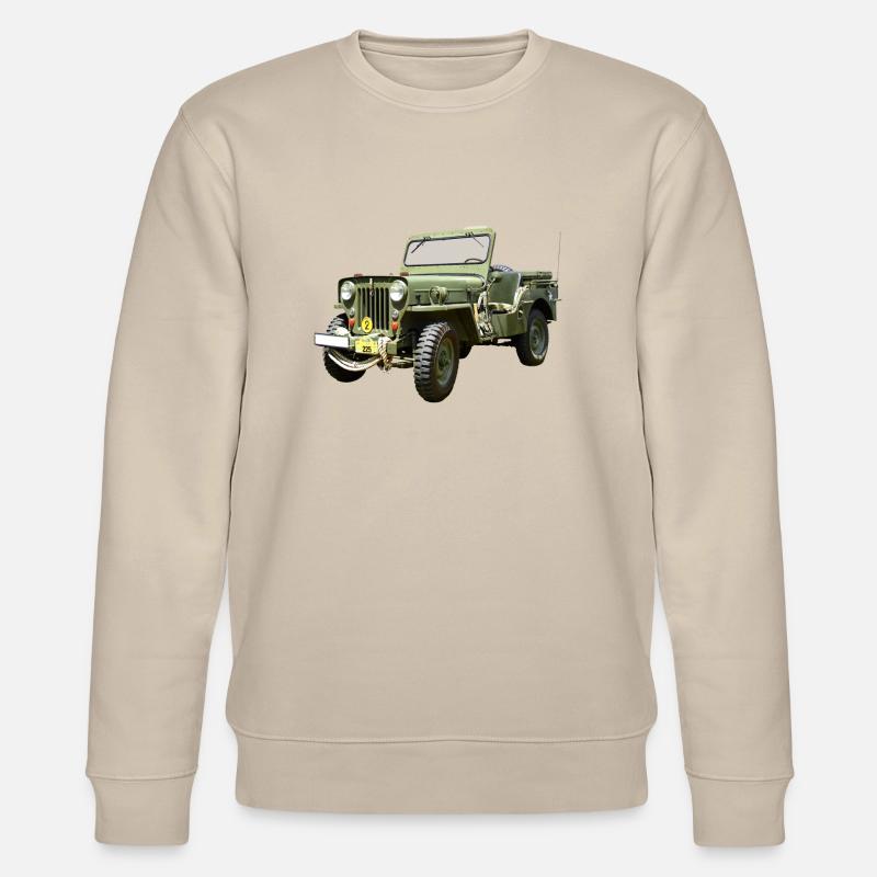 Willys Jeep Odtimer - Stanley/Stella CHANGER Unisex Organic Sweatshirt - beige