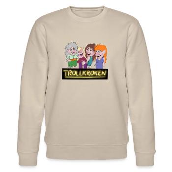 Troll hook - Stanley/Stella CHANGER Unisex Organic Sweatshirt - beige - Front - Nik (191cm) & Marisol (170cm)
