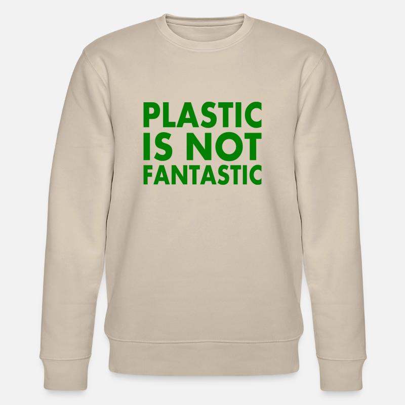 Plastic is not fantastic - Stanley/Stella Unisex Bio-Sweatshirt CHANGER  - Beige