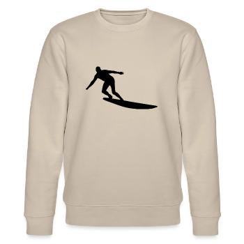 surfboard surfen surfing wind surfer12 - Stanley/Stella Unisex Bio-Sweatshirt CHANGER  - Beige - Vorne - Nik (191cm) & Marisol (170cm)