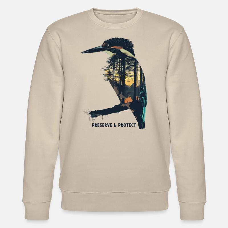 Préserver et protéger le martin-pêcheur - Sweat bio CHANGER Stanley/Stella Unisexe - beige