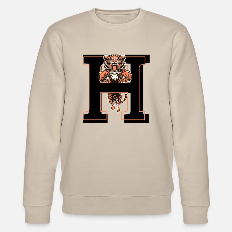 Buchstabe h Tiger - Geschenkidee - Stanley/Stella Unisex Bio-Sweatshirt CHANGER  - Beige