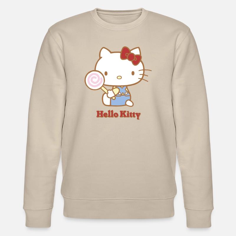 Hello Kitty Mit Einem Lollipop - Stanley/Stella Unisex Bio-Sweatshirt CHANGER  - Beige