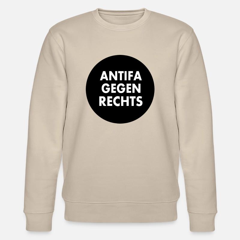 Antifa gegen rechts - Stanley/Stella Unisex Bio-Sweatshirt CHANGER  - Beige