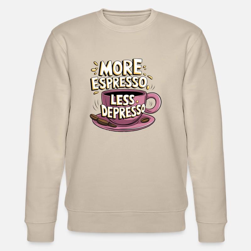 Espresso, Coffee, Kaffee, Latte, Geschenkidee - Stanley/Stella Unisex Bio-Sweatshirt CHANGER  - Beige