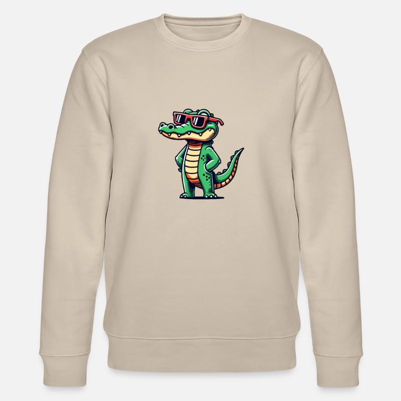 Crocodile Bande Dessinée Cool - Sweat bio CHANGER Stanley/Stella Unisexe - beige