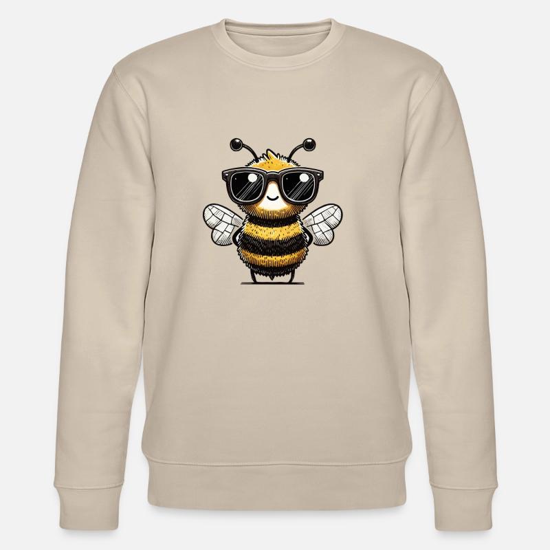 Biene Comic Sonnenbrille - Stanley/Stella Unisex Bio-Sweatshirt CHANGER  - Beige