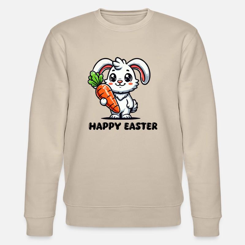 hase rabbit comic - Stanley/Stella Unisex Bio-Sweatshirt CHANGER  - Beige