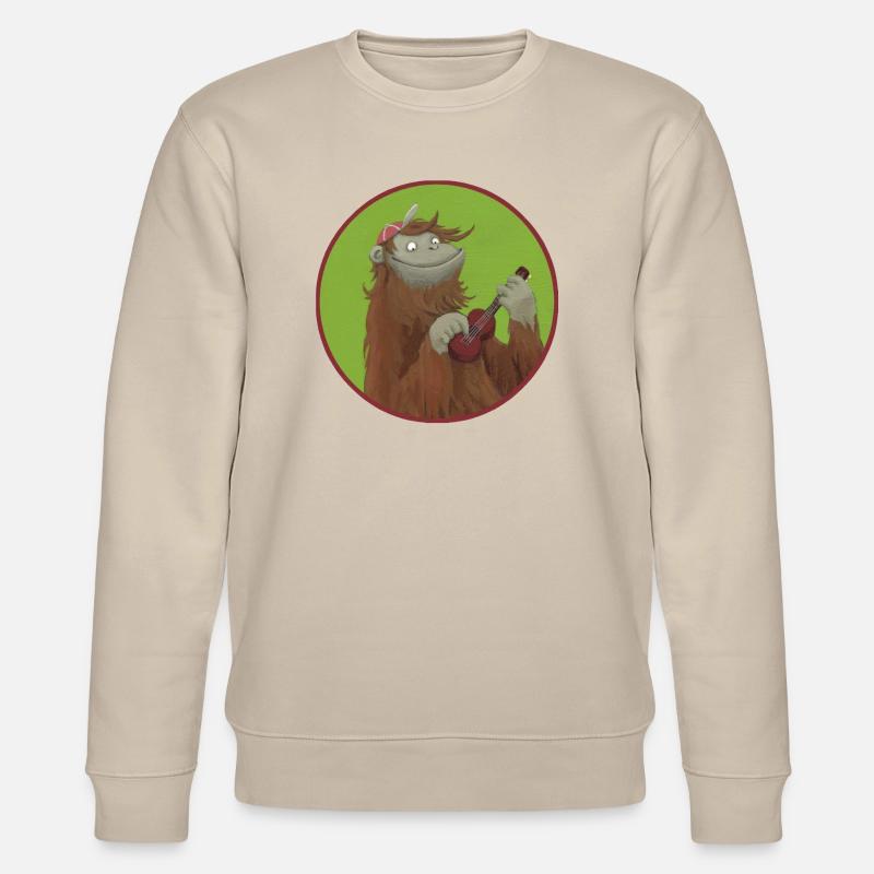 Affe mit Ukulele - Stanley/Stella Unisex Bio-Sweatshirt CHANGER  - Beige