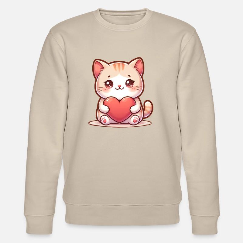 Herzliches Kätzchen - Stanley/Stella Unisex Bio-Sweatshirt CHANGER  - Beige