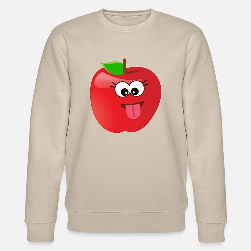 Pomme souriante drôle avec visage - Sweat bio CHANGER Stanley/Stella Unisexe - beige