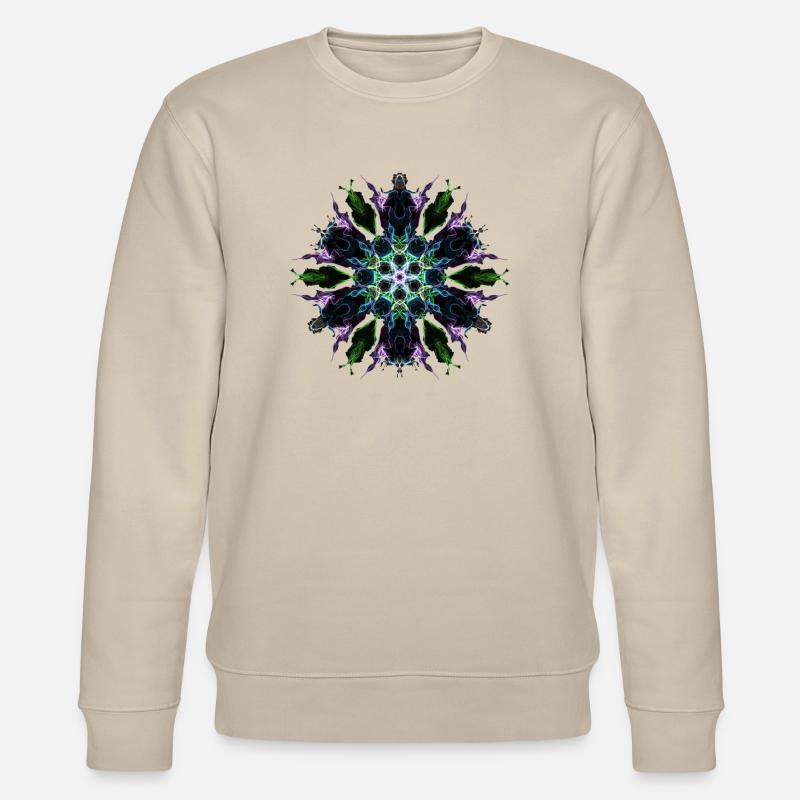 Purple Flower - Stanley/Stella Unisex Bio-Sweatshirt CHANGER  - Beige