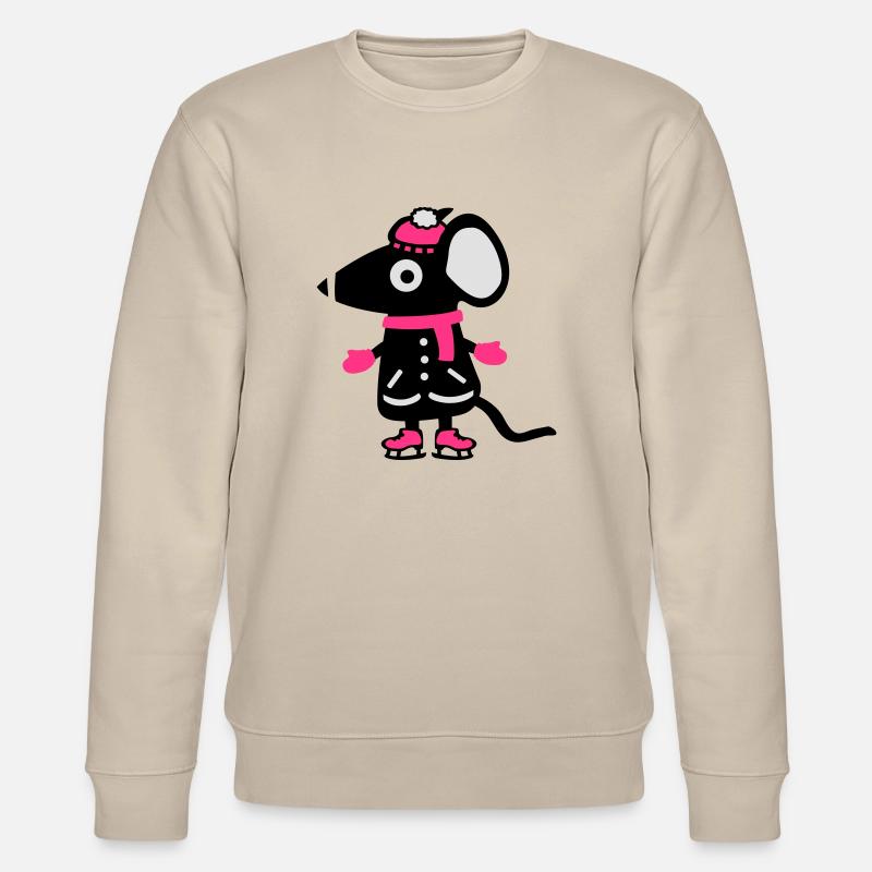 Maus Eiskunstlauf - Schlittschuh - Stanley/Stella Unisex Bio-Sweatshirt CHANGER  - Beige