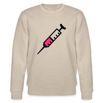 Spritze - Stanley/Stella Unisex Bio-Sweatshirt CHANGER  - Beige - Vorne - Nik (191cm) & Marisol (170cm)