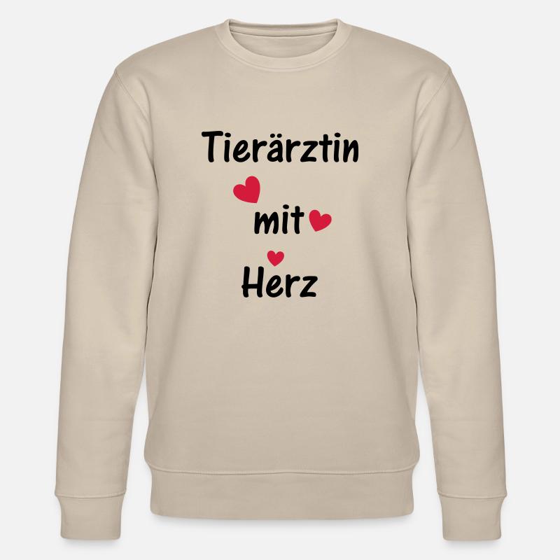 Tierärztin mit Herz - Stanley/Stella Unisex Bio-Sweatshirt CHANGER  - Beige